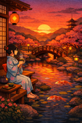 Sunset Serenity - Viewed from the Japanese Tea Garden PDF Download